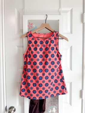 Lands' End Pink & Blue Medallion Tankini Swim Top size 10